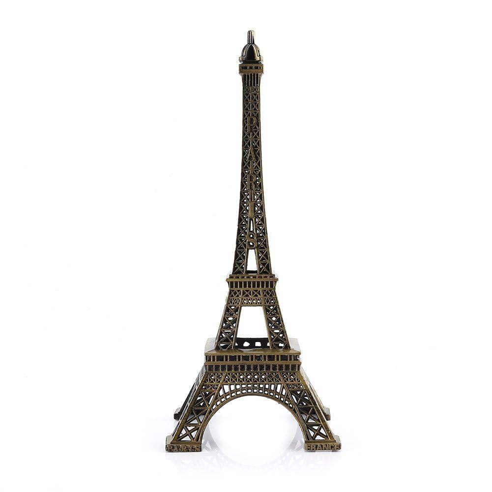 Eiffel Tower Model, 15in Eiffel Tower Statue Zinc Alloy Craft Architecture Model Desktop Home Decoration for Souvenirs, Cake Table Decor, Party, Home Decoration 25CM