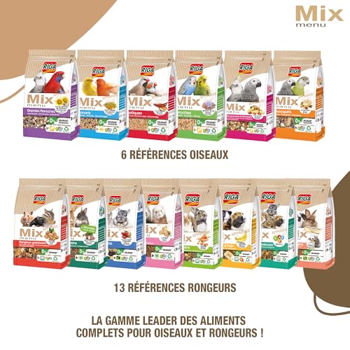 Riga - Menu Mix Grandes Perruches - Mix Vitaminé - Nourriture Oiseaux - Graines - Oligo-Eléments Et Coquilles De Mer Concassées - Croissance Et Brillance Plumage - 0% Colorant/Conservateurs - 900 g – Image 6