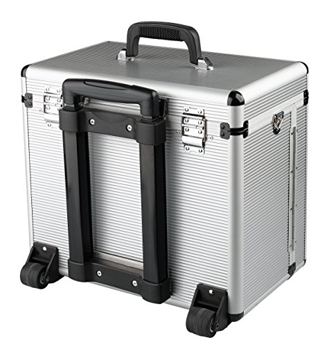 Valise coiffure aluminium avec trolley mallette maquillage rangement esthétique mobile - 4