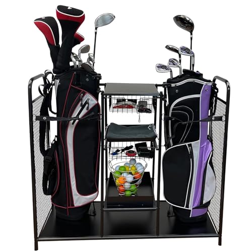 Support de stockage de golf grand format en acier noir