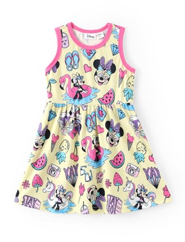 Image of Disney Princess Frozen Elsa Minnie Mouse Girls Dress Sleeveless Casual Summer Outfit School Holiday Clothes Baby-Toddler