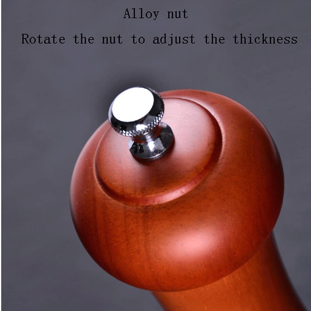 Salz und Pfeffermühle Hölzerne manuelle Pfeffermühle Salt Pepper Mühle Gewürzschleifer mit Einstellbarer Dicke 6 Zoll, 8 Zoll, 10 Zoll Pfeffermühle (Size : Small)