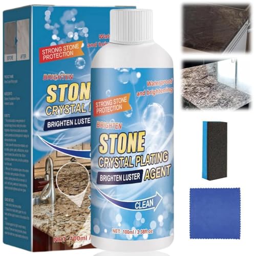 Limpiador Quitamanchas de Piedra,Limpiador de Manchas de Piedra,Piedra Limpiador de Mármol,Limpiador Removedor de Manchas de Piedra Agente Pulidor de Piedra Cristalina,Eliminación de Manchas,100 ML