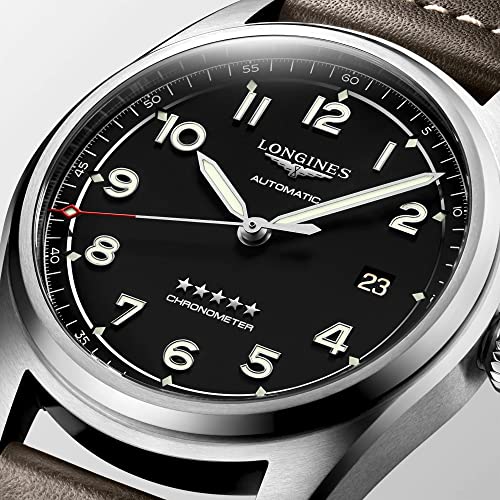 Longines orologio Longines Spirit 40mm nero automatico acciaio L3.810.4.53.02