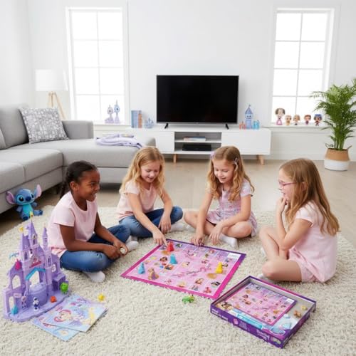Disney Prinzessinnen Schlangen und Leitern Traditionelles Brettspiel, Prinzessinnenschlangen und Leitern, Spiel für Kinder und Familie, für 2–4 Spieler, ab 4 Jahren – Bild 3