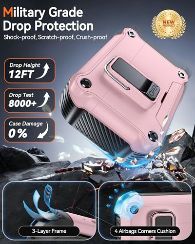 Image of Dual Safety Lock for AirPods Pro 3 Case 2025, Compatible with MagSafe | Designed with Automatic Switch and Phone Stand, Includes a Cleaner & Keychain - Rugged Tough Hard Shell