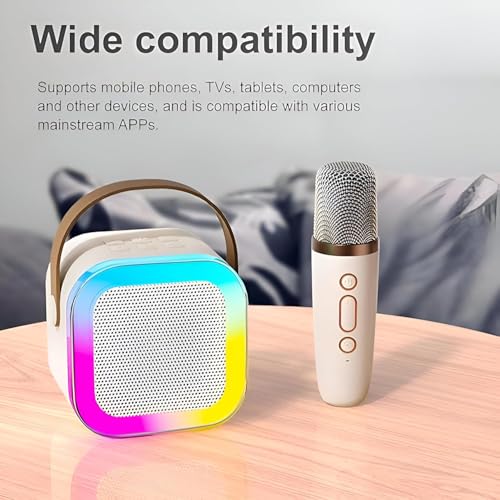 Image of Bestie toys Rechargeable Karaoke Mic with Speaker for Singing | Wireless Mini Portable Bluetooth Speaker with Microphone & LED Lights | Birthday Gift for Kids Musical Toys for Boys, Girls and Adults