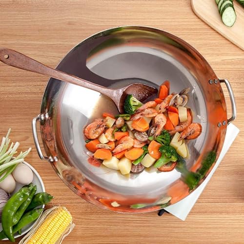 Wok de acero inoxidable tradicional redondo 50 cm miniatura 2