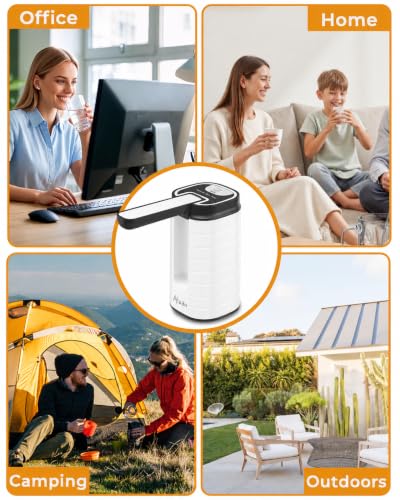 Image of Aluan Automatic Water Can Dispenser Pump for 20 Litre Bottle-Big Battery Portable C Type USB Rechargeable Water Pump Dispenser for Home-with Low Noise & High Efficiency (White)