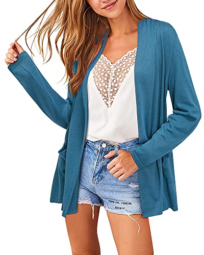 Image of ULTRANICE Cardigan Sweaters Womens Fashion 2025 Spring Lightweight Long Sleeve Casual Tops Clothes Outfits with Pockets