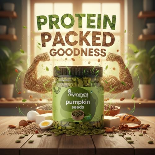 Image of MUMMA'S HOME GRAMITY Premium Raw Pumpkin Seeds 500g | Protein-Rich Seeds for Eating | Natural Healthy Snack | Source of Fiber & Nutrients | Raw Pumpkin Kernels for Salads, Smoothies & Daily Diet