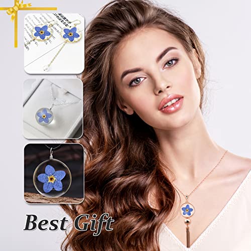 Flores secas prensadas 'Forget Me Not' 60 piezas azul miniatura 7