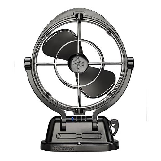 Sirocco II Fan from Seekr by Caframo. 12V /24V DC. Gimbal Fan for Boat or RV. Black, One Size