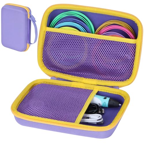 Peyyargo Hard Étui de Protection Compatible avec MYNT3D Stylo Super 3D / FreeSculpt Stylo 3D / SCRIB3D Stylo d'impression 3D P1 (Violet + Jaune)