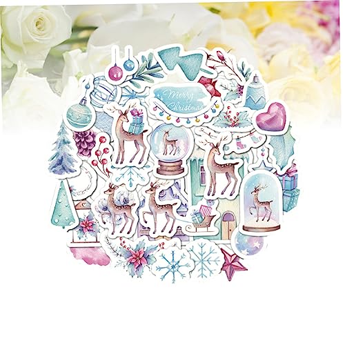 PRETYZOOM 120 Peças Remendos De Grafite Adesivos De Mala De Natal Adesivo Do Álbum Decalque Decorati