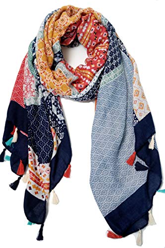 Scarf for Women Lightweight Paisley Floral Fashion for Fall Winter Scarves Shawl Wrap (print4)