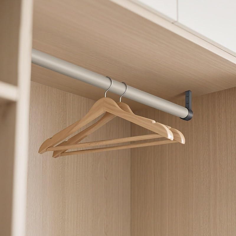Tringle à rideaux pour buanderie et portes avec fixations d'extrémité