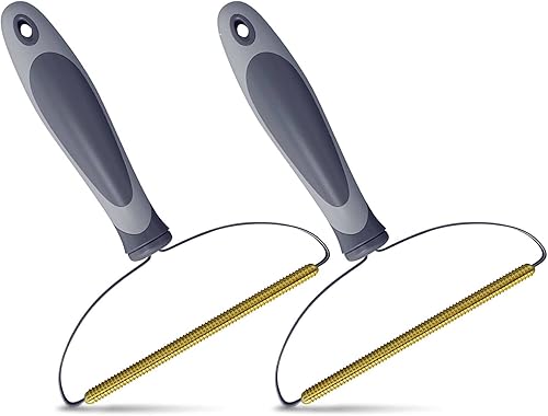Chanarily Removedor de pelusa, 2 unidades de limpiador portátil de pelusas profesional, raspador de pelo manual para alfombras de viaje, cepillo de