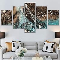 SIGNWIN 5 Panel Canvas Wall ArtAbstract Colorful Decorative ElementsModern Artwork for Home Decorations Ready to Hang - 60