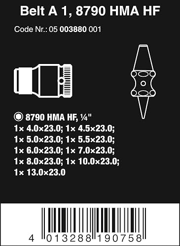 Miniatura 2 de Wera Cinturón 1 Zyklop 1/4" Socket Belt Set con función de sujeción métrica 05003880001