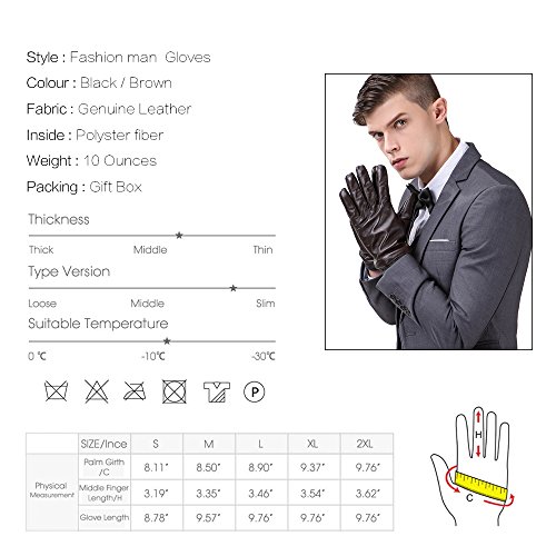 Harrms Guanti Pelle Uomo inverno, da genuina nappa...