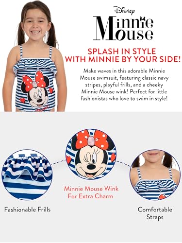 Disney Girls' Minnie Mouse Swimsuit Sparkle Bathing Suit for Kids3