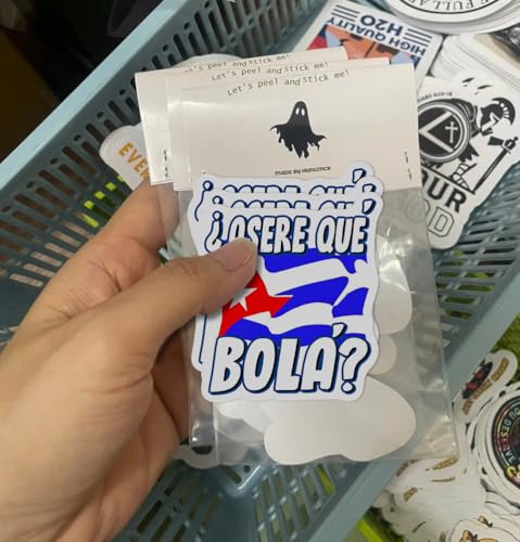 Image of Asere Que Bola Cuban Saying Cuba Flag Vinyl Stickers 3 Inches, Pack of 3