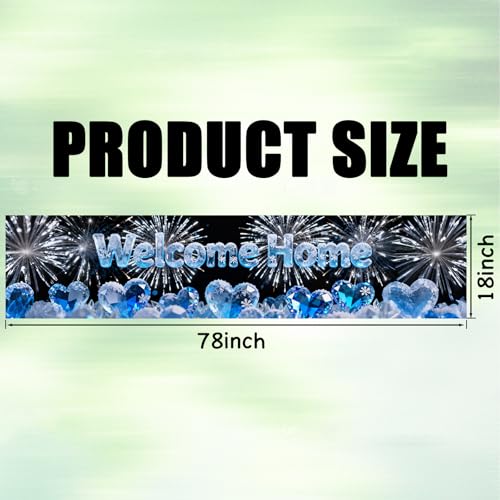 Image of Nuxovilar Welcome Home Banner Ice Blue Snowflake 17.7x78.7 Polyester