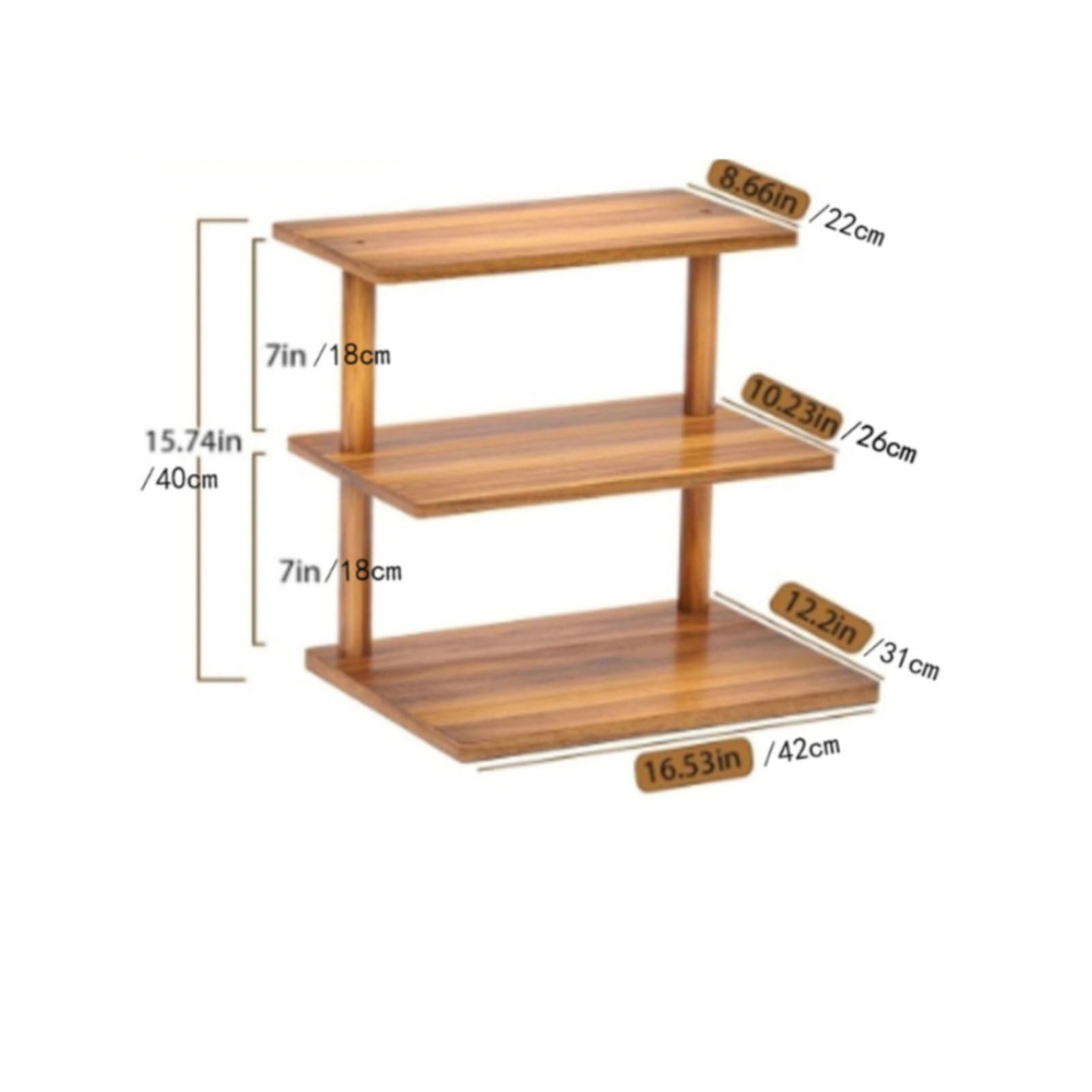 Scaffale da Cucina Mensola Ripiano Supporto in Legno Massello Organizzatore da Tavolo per Dessert E Spezie con Struttura Aperta Adatto per Cucina Pranzo Soggiorno, Grande