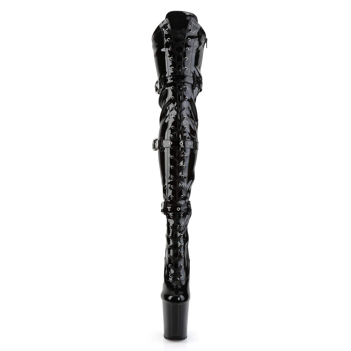 Pleaser FLAMINGO-3028 Blk Str Pat/Blk UK 8 (EU 41)