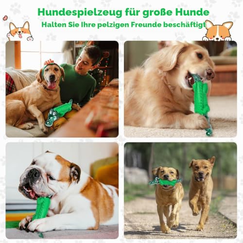Aleath Hundespielzeug, Hunde Spielzeug für Große Hunde Kauspielzeug für Aggressives Kauen Robuster Fast Unzerstörbares Naturkautschuk Kauspielzeug für Mittelgroße Große Hund
