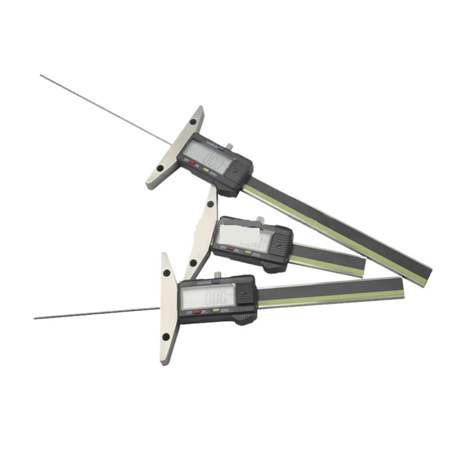 Medidor De Profundidad Digital De 0-50/100/150/200mm Con Varilla Delgada Medidor Electrónico De Profundidad De La Banda De Rodadura Del Neumático Con Calibrador De Varilla Delgada Preciso(0-200MM)
