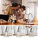 Jlerli Kitchen Faucet with Pull Down Sprayer, High Arc Brushed Nickel Single Handle Kitchen Sink Faucet, Stainless Steel, 3 Mode(Stream/Spray/Pause), 360° Swivel, Grifos para Fregaderos de Cocina