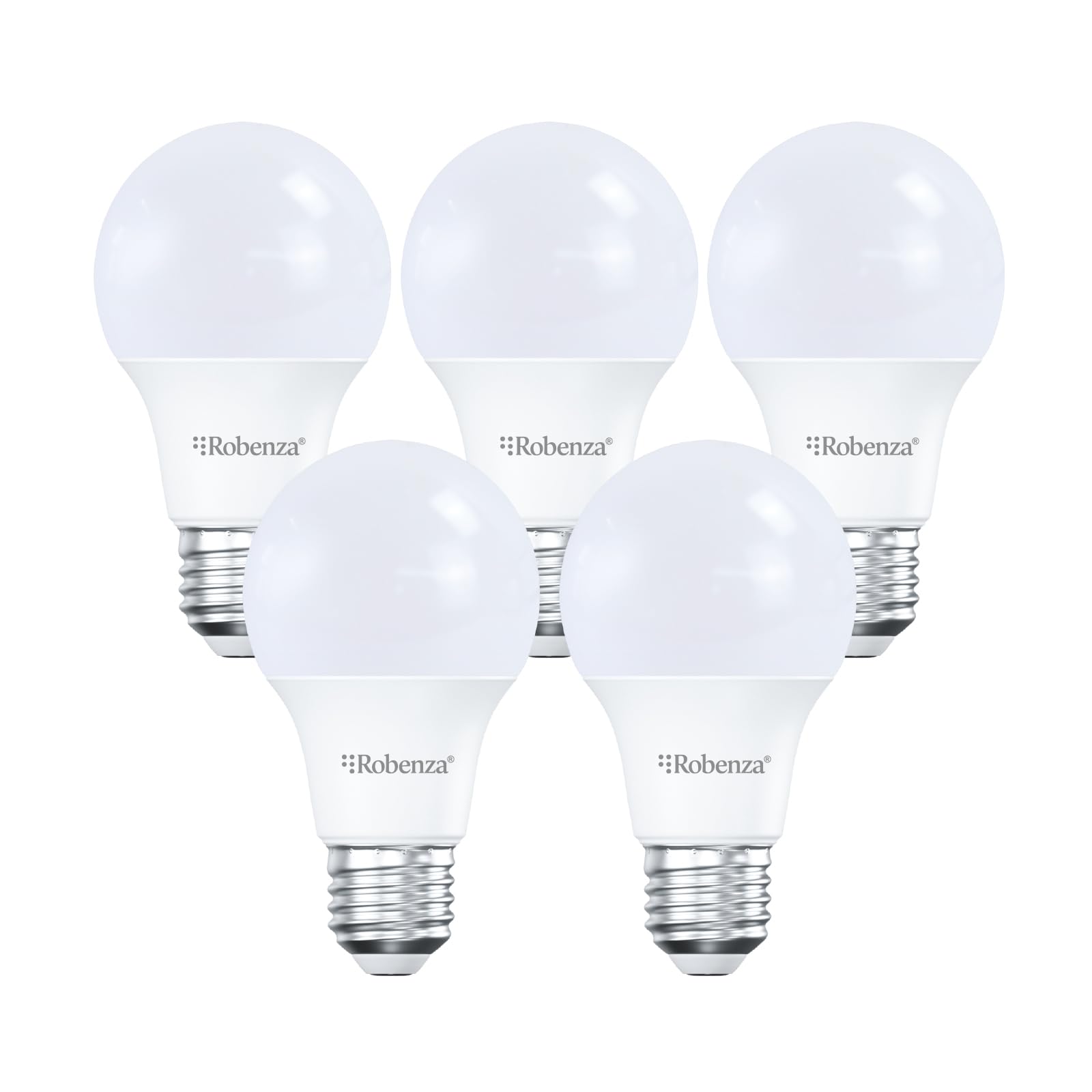Robenza E27 Dimmable LED GLS Light Bulb, 8.5W (60W Equivalent), 806lm Warm White 3000K, Large ES A60 Edison Screw Bulb, Energy Efficient Ceiling & Home Lighting, Long Life Ceiling Light – Pack of 5