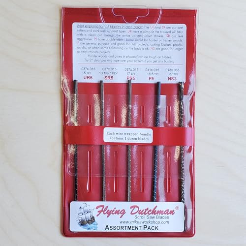 Flying Dutchman Five Dozen Pinless Scroll Saw Blade Variety Pack