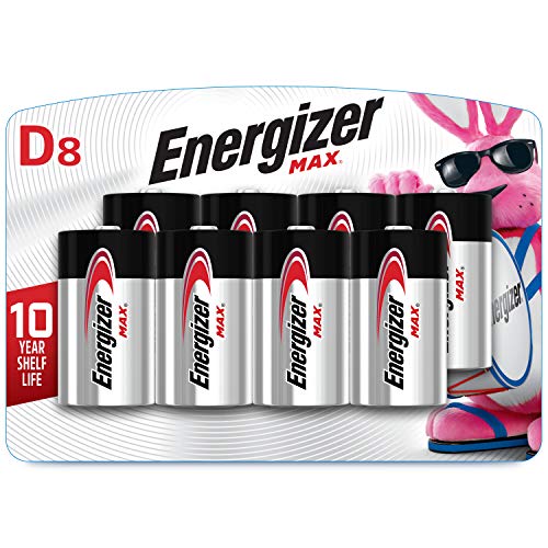 Energizer D Batteries, Max Alkaline, 8 Count