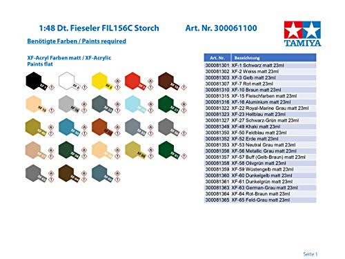Tamiya Models Fieseler Fi 156C Storch Model Kit #TOP1