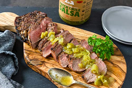 Authentic Roasted New Mexico Hatch Chile Salsa By Zia Green Chile Company - Delicious Flame-Roasted, Peeled & Diced Southwestern Certified Green Peppers - Vegan & Gluten-Free (HOT HEAT LEVEL)