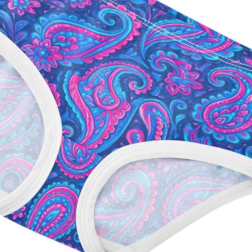 Joisal Toddler Underwear Floral 2t Cotton Panties for Girl Funny Undies Kids Briefs Purple Blue Paisley Maximalism4