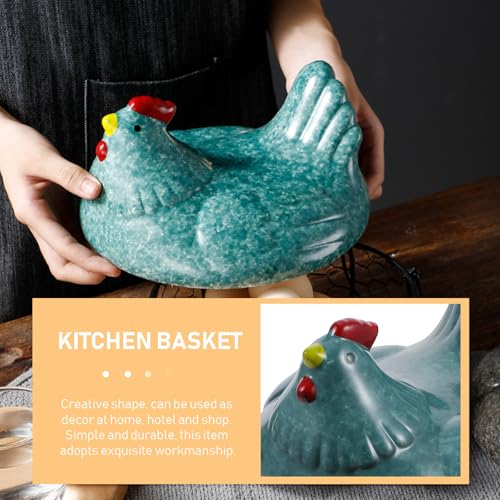 Cesta para huevos y frutas de hierro ventilado OUNONA verde claro 6