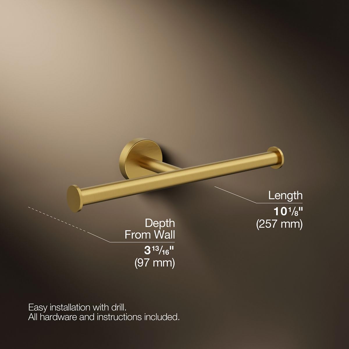 Kohler K27289-2MB Elate Wall Mounted Euro Toilet Paper Holder