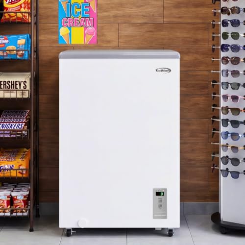 Image of KoolMore 22 in. Commercial Flat Top Ice Cream Display Freezer, NSF Listed, 3.4 Cu. Ft. in White