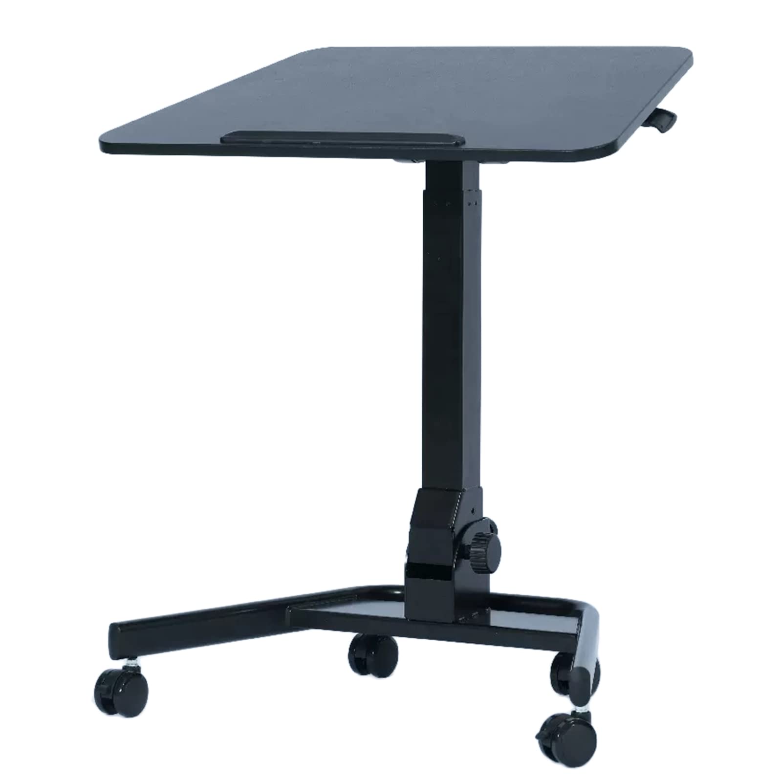 MYUYEE Mobile Standing Desk, Rolling Laptop Table Height Adjustable, Sit-Stand Desk With Wheels, Lifting And Folding Workbench (A)