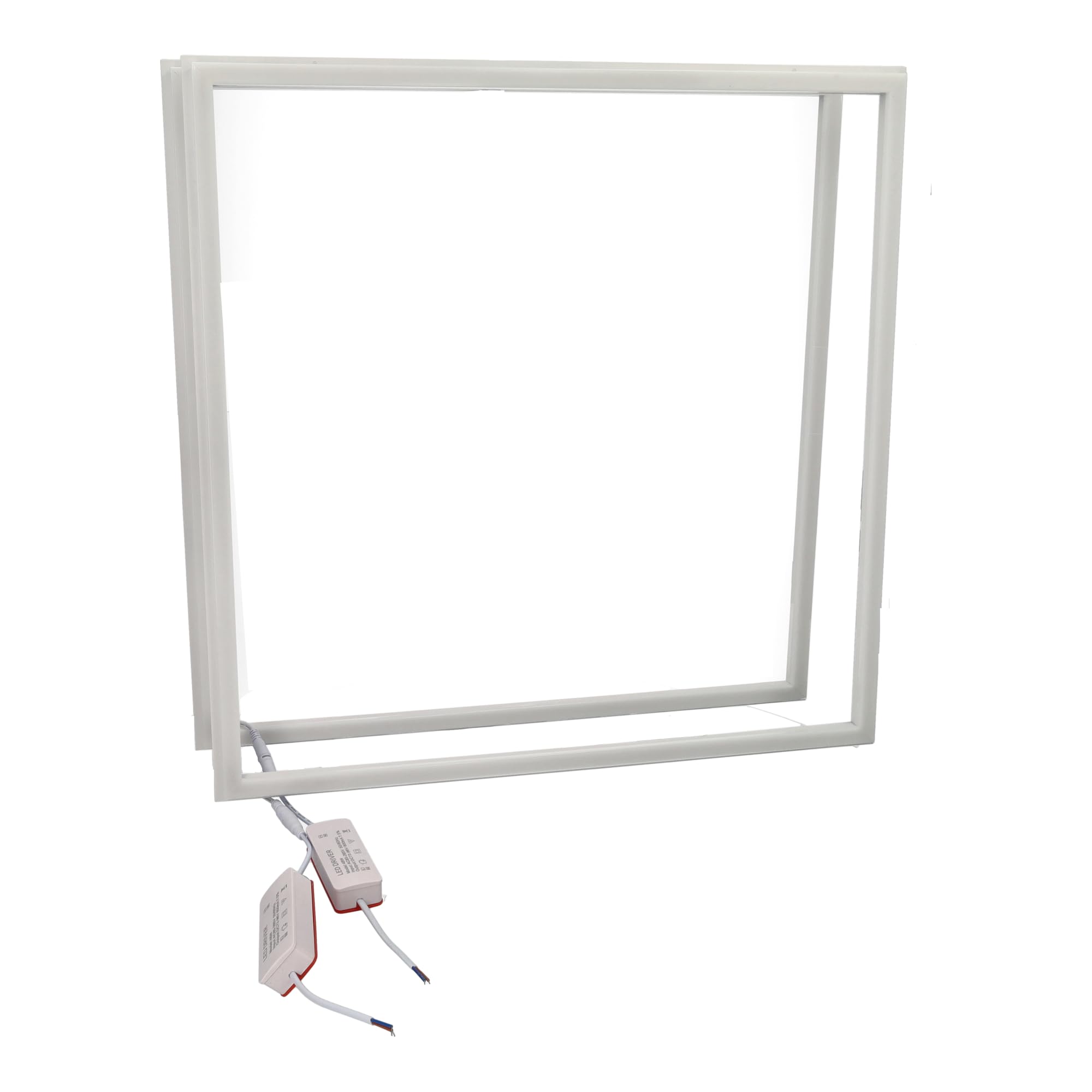 JANDEI – 2 Pannelli LED 60x60cm. Cornici Luminose da 48W, 4800 Lm per Installazione in Controsoffitti Modulari con Pannelli Armstrong, 40000 ore - Driver incluso (Luce Fredda 6000K)