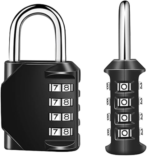 Miniatura 3 de Candados combinados, candados de 4 dígitos, candado resistente a la intemperie para exteriores, para escuela, gimnasio, casilleros al aire libre,