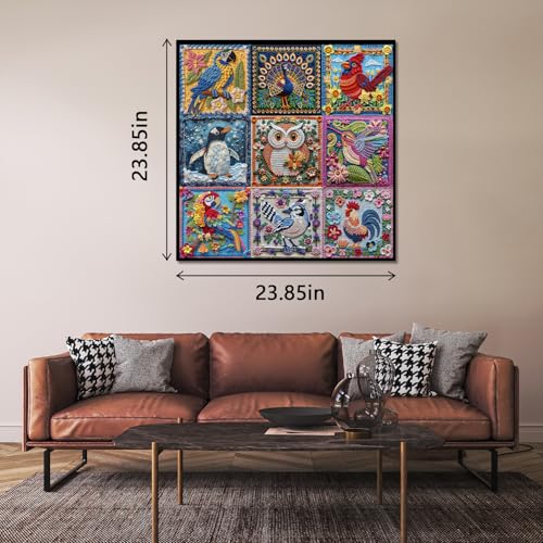 Rompecabezas Patchwork Bird para Adultos, 1000 Piezas, Rompecabezas de Aves con Flores, Rompecabezas Desafiante de Animales Lindos como Decoración para Pared en el Hogar miniatura 3