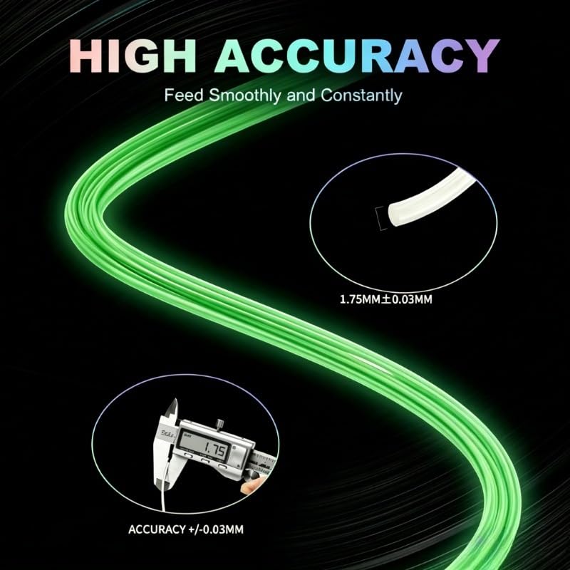 Image of 250G Glow in the Dark 3D Printer Filament 1.75mm Filajoy3D 3D Printing Filament Dimensional Accuracy + /- 0.02mm for Most FDM 3D Printers,Green