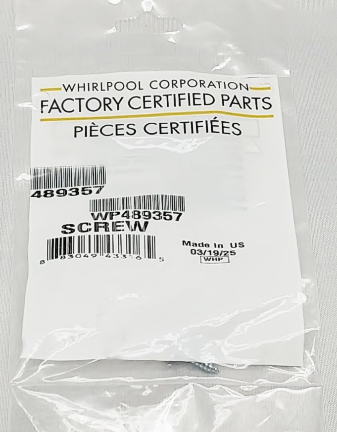 Miniatura 3 de WP489357 Tornillo de manija de puerta de refrigeradorcongelador - Nuevo - OEM original - AM 2-4-2 - EA250614