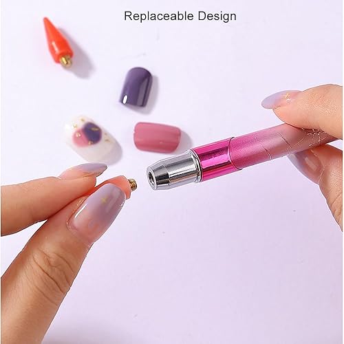 Miniatura 5 de Bolígrafo de cera punteada con diamantes de imitación, herramienta de recogida brillante con un cabezal de cera reemplazable adicional, herramienta