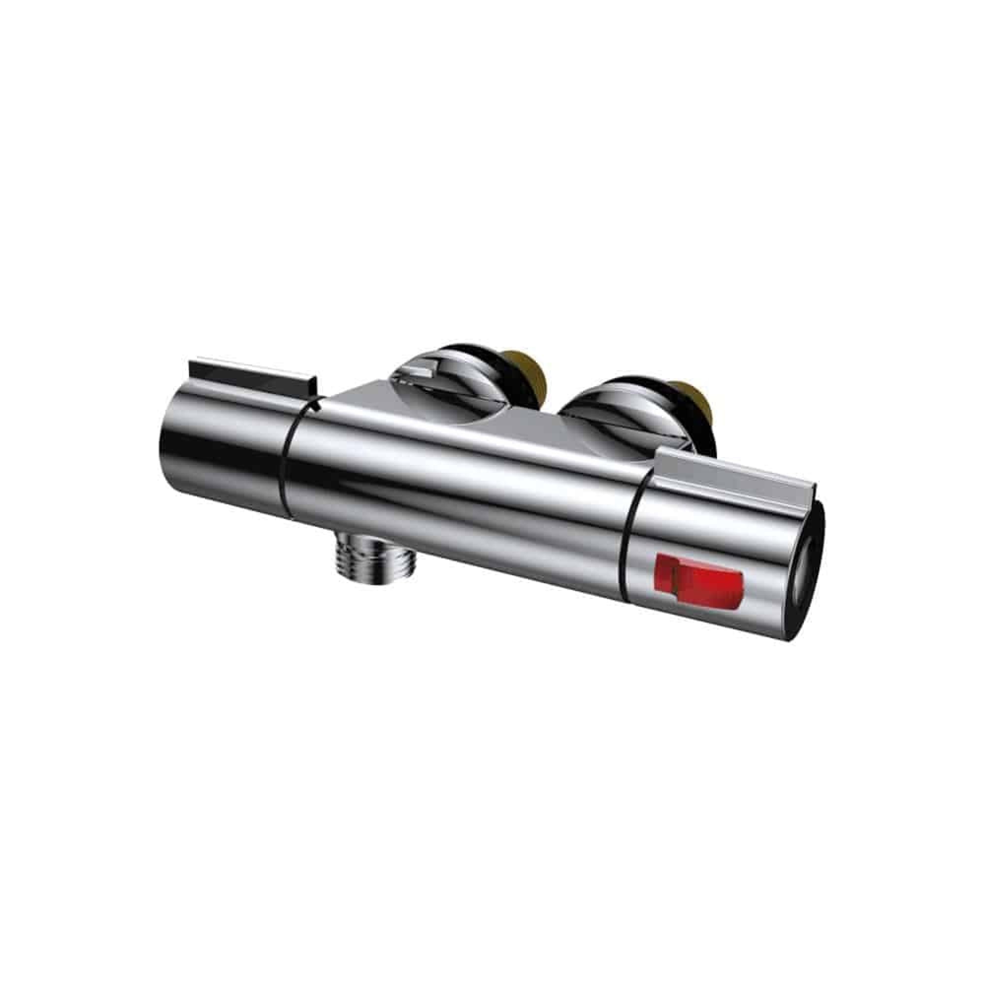 Enki Haven Chrome Modern Holiday Home Caravan Boat Bathroom Brass Anti-Scald Horizontal Exposed Thermostatic Shower Mixer Valve from B&Q